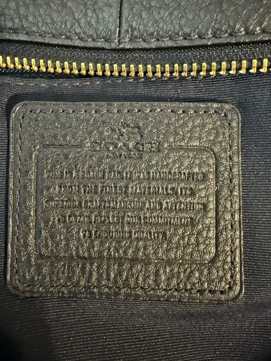 Coach Small Kelsey Satchel F34493 Navy Pebble Leather + Chain Crossbody - Picture 6 of 8